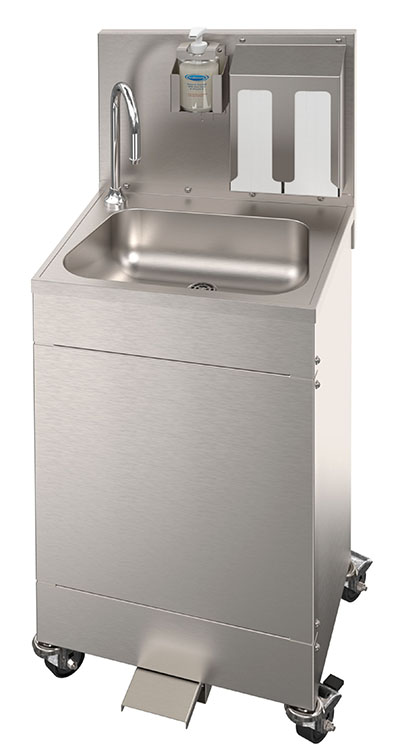 EPS1010 Portable Hand Washing Station with Foot Pedal and Backsplash